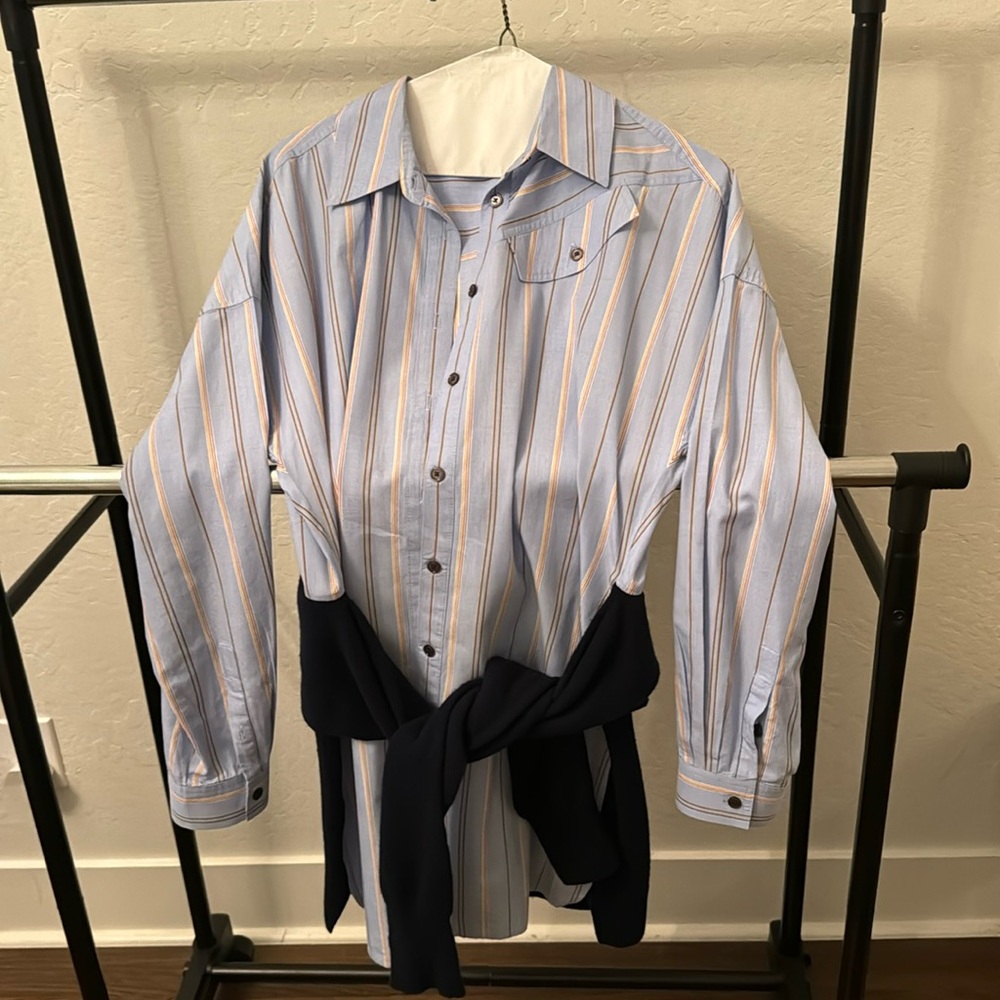 Derek Lam 10 stripe long sleeve combo dress